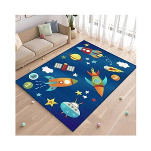 Kivara - Alfombra Infantil Espacio 80X120 Cm Tapete Dormitorio Sala