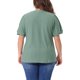 thumbnail image 4 of Agnes Orinda Blusas de Verano para Mujer de Talla Grande con Cuello en V, Mangas Cortas y Diseño Hueco 3X Verde, 4 of 8