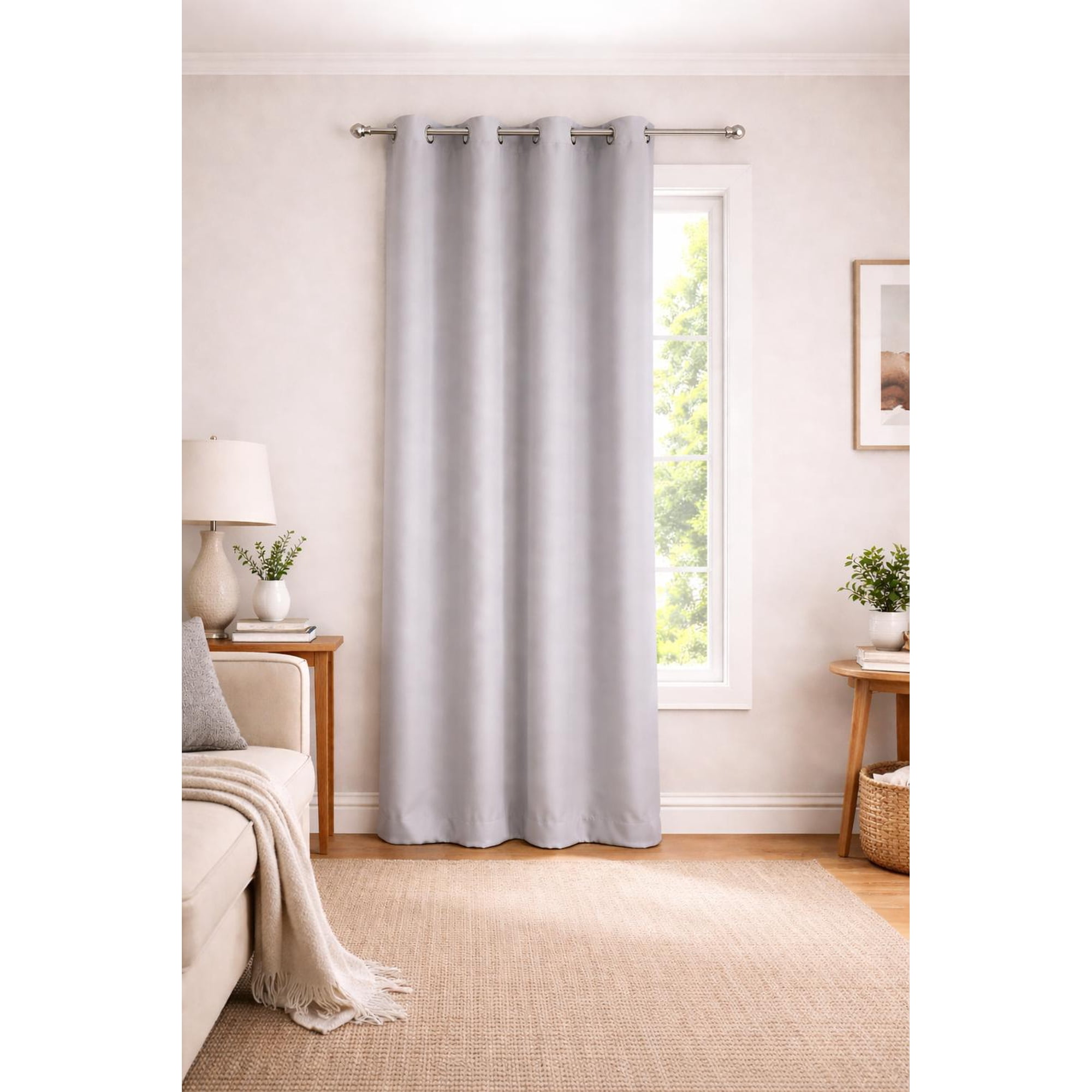 Clems - Cortina 100% Blackout De Tela Engomada 1 Paño Crema