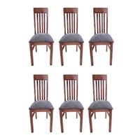 Koliat - Pack 6 Sillas Italia Nogal Tapiz Gris