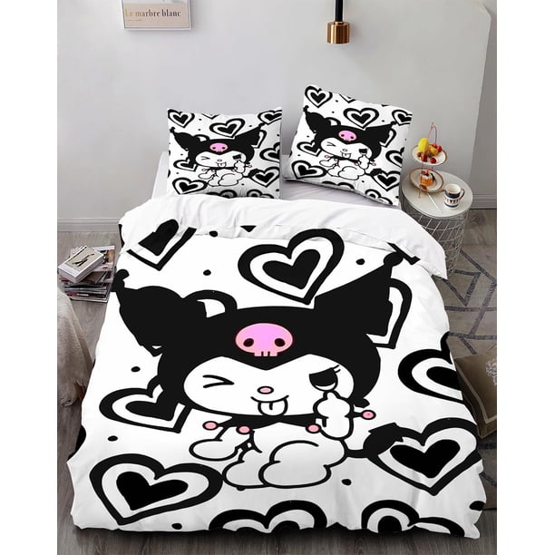 3 Piece Anime Bedding Set 3D Printed Cartoon Soft Duvet Cover Set for Bedroom -Queen