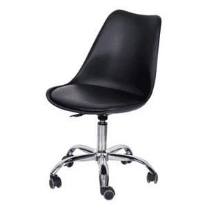 Moboi - Silla De Escritorio Tulip Eames Acolchada Giratoria Negra