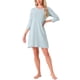 thumbnail image 2 of INSPIRE CHIC Vestido de Dormir de Mujer de Mezcla de Algodón a Rayas Suave con Mangas 3/4 y Cuello Redondo para Descanso y Hora de Dormir M Verde, 2 of 6