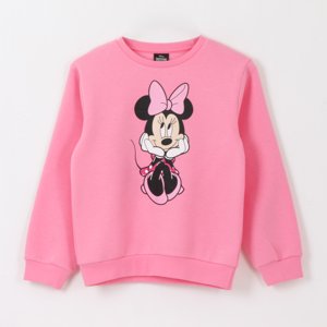 Polerón Cerrado Niña Minnie Pensando Rosado Disney