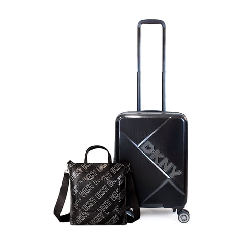 Pack Maleta Cabina Donna Karan Woman 10Kg Negra + Bolso Tote Tilly Dkny