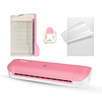 Hobypress - Kit Plastificadora Termolaminadora Rosa Hoby Premium A4