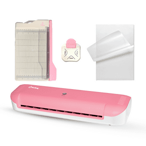 Hobypress - Kit Plastificadora Termolaminadora Rosa Hoby Premium A4