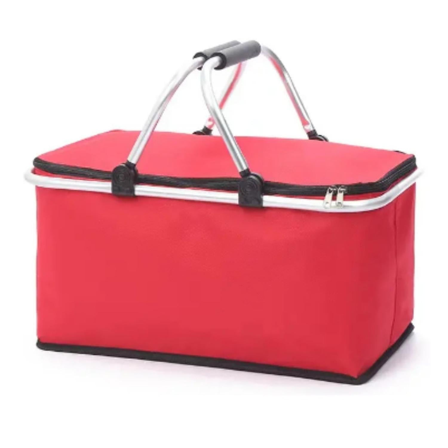 Auckland Outdoor - Bolso Termico Plegable Rojo Cooler Canasta Picnic Rojo