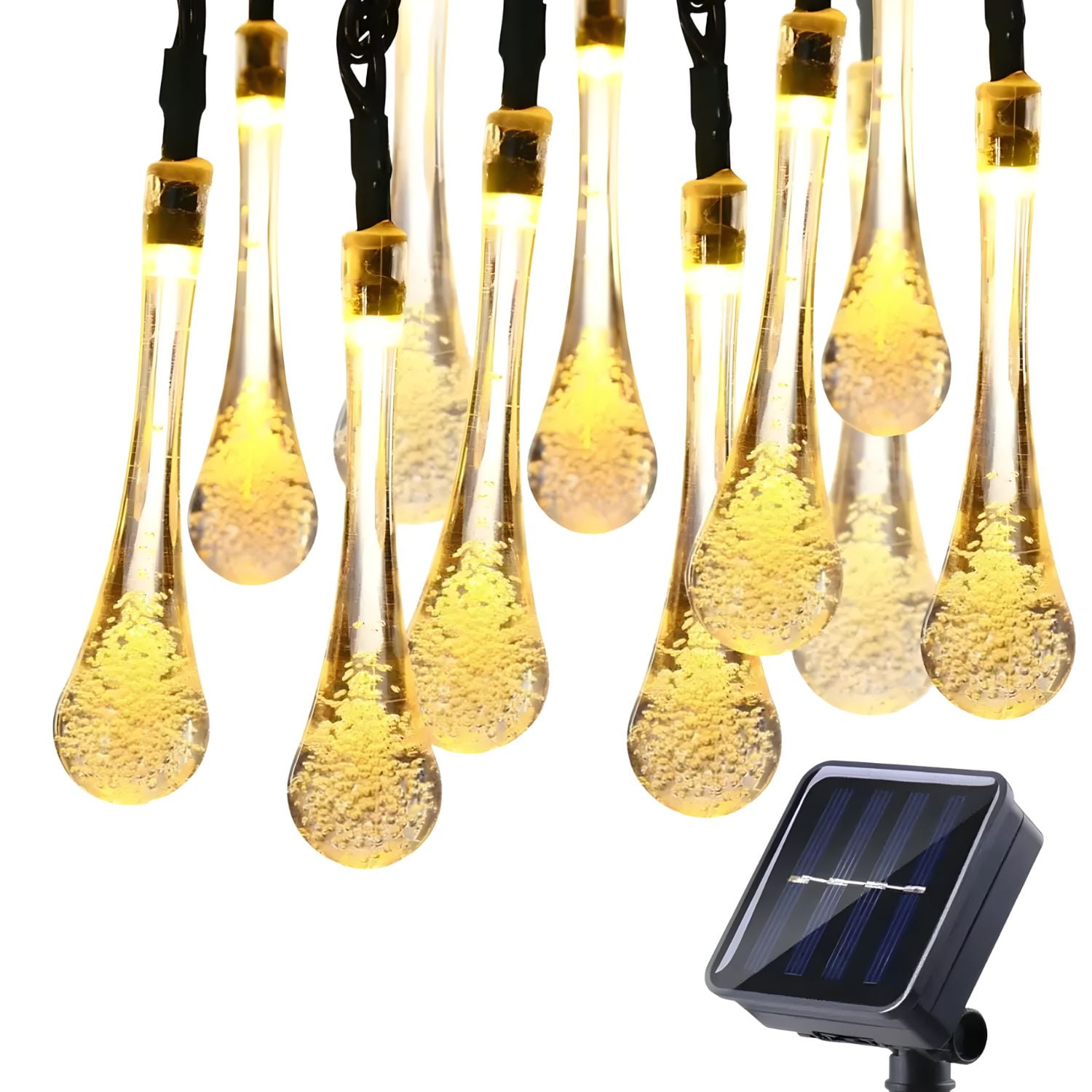 Genérico - Guirnalda Solar Gotitas Calida Luces Led Decoracion 8 Metros