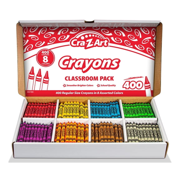 Crayon Cra-z-Art Bulk Class, paquete de 400 unidades, 8 colores surtidos