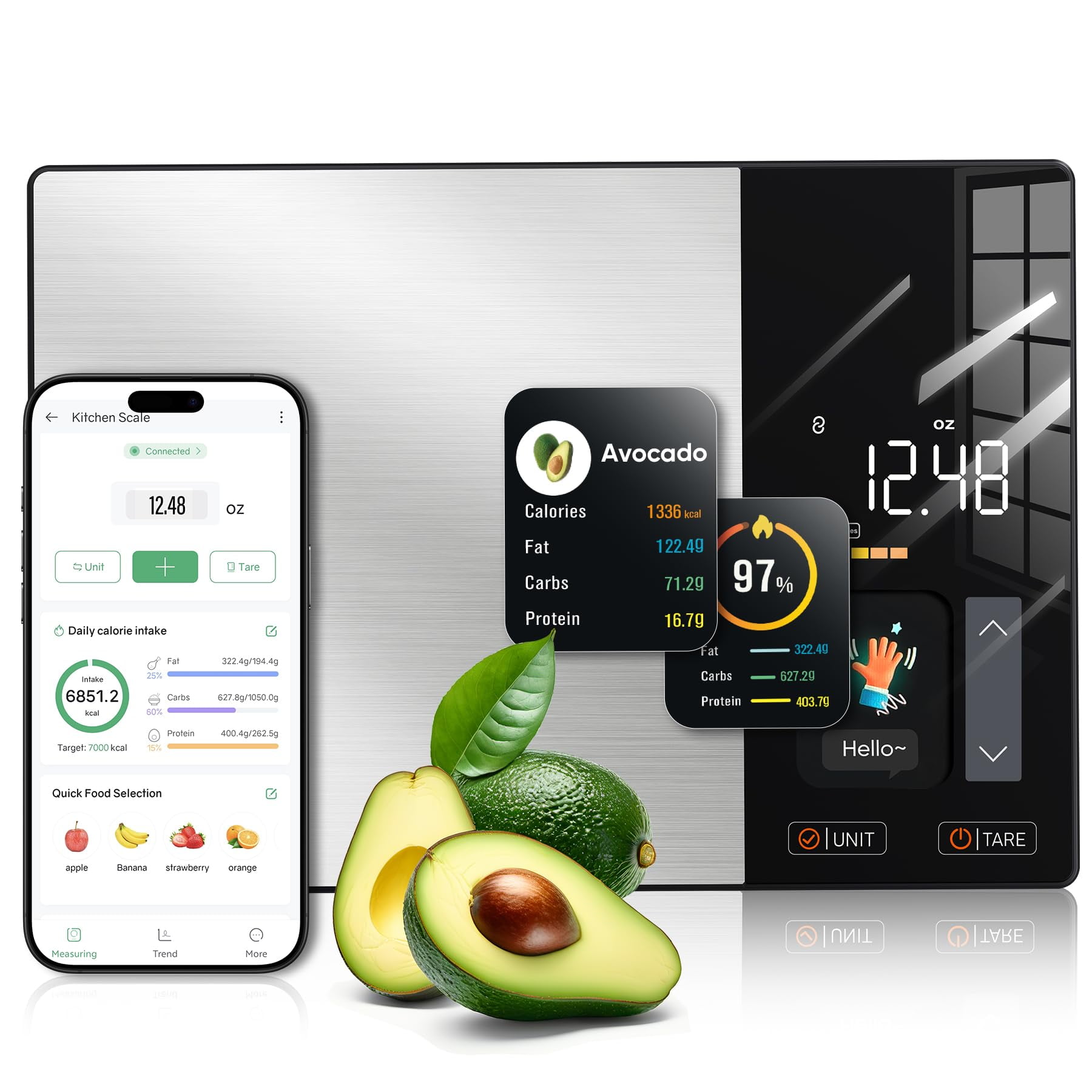Báscula Alimentaria Smart Nutrition Kuaivo Con Pantalla Tft