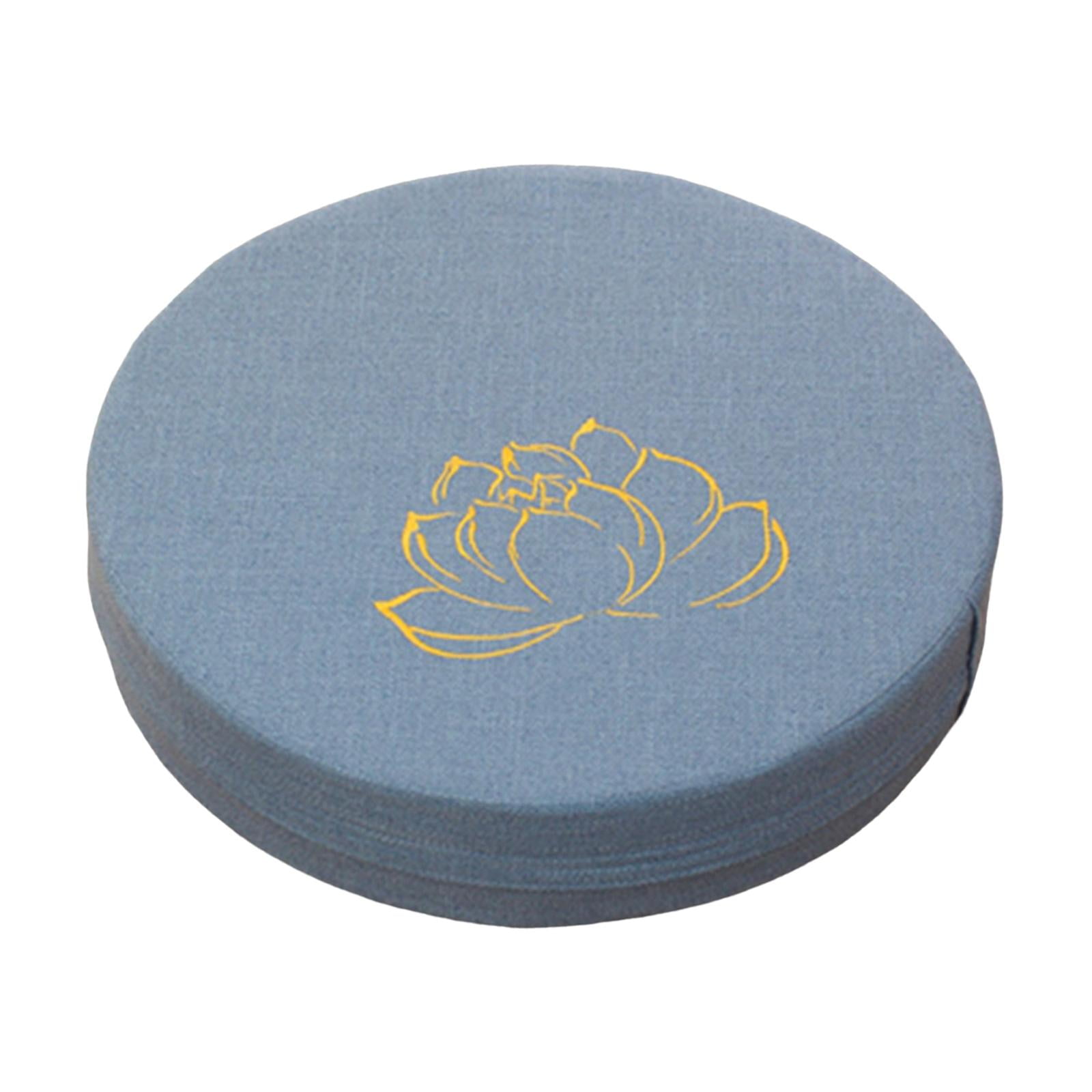 Magideal - Cojín De Meditación Redondo Con Cremallera Cojín De Asiento Cojín De Suelo Tradicional Lavable De 16 "de Diámetro Para Dormitorio Oración Interior , Azul 10cm
