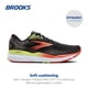 thumbnail image 2 of Zapatillas de correr Brooks Ghost 16 para hombre, color negro, rojo mandarín y verde, 2 of 6