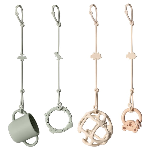 Correas de juguete Andy Bear de silicona con diseño de dinosaurio y salvia, paquete de 4 unidades
