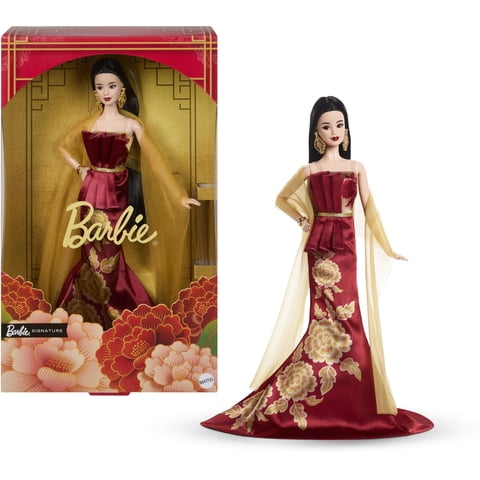 Muñeca De Moda Barbie Signature Lunar Del Año Nuevo Con Vestido Rojo