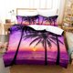 thumbnail image 1 of Sunset on Hawaii beach Bedding Set 3PC Duvet Cover Pillowcases Comforter Cover3-Piece Bedding Set, 1 of 5