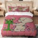 thumbnail image 1 of 3pcs Casper Bubblegum Illustration Print Bedding Set Duvet Cover + 2 Pillowcases, 1 of 1