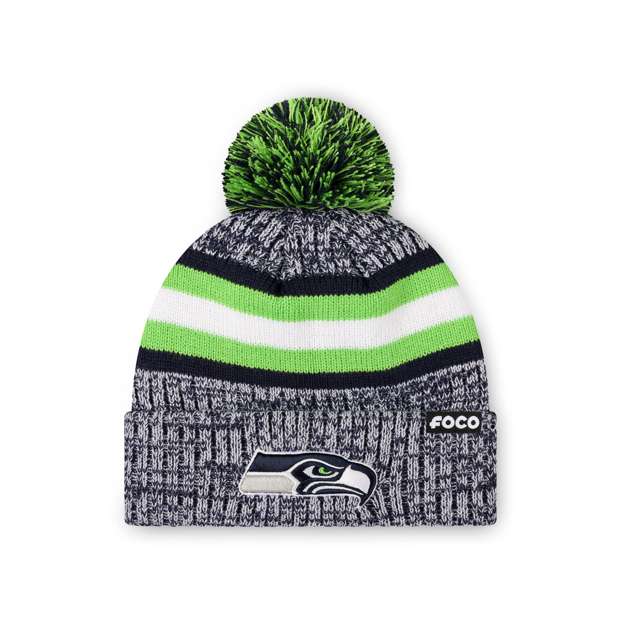 Gorro Foco Seattle Seahawks Nfl Heather Team Stripe Pom