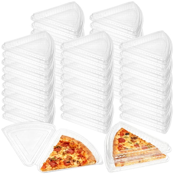 Cajas transparentes para porción de pizza FMOACEN, 50 piezas, 20 x 8 x 3 cm