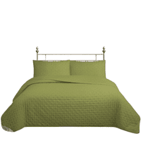 Genérico - Cubrecama Quilt Reversible Super King 270 X 260 Cm Color Oliva Delux Collection Martiné