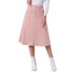 thumbnail image 1 of INSPIRE CHIC Falda Midi Línea A con Bolsillos de Imitación de Gamuza Elástica para Mujer con Cinturón S Rosa, 1 of 6