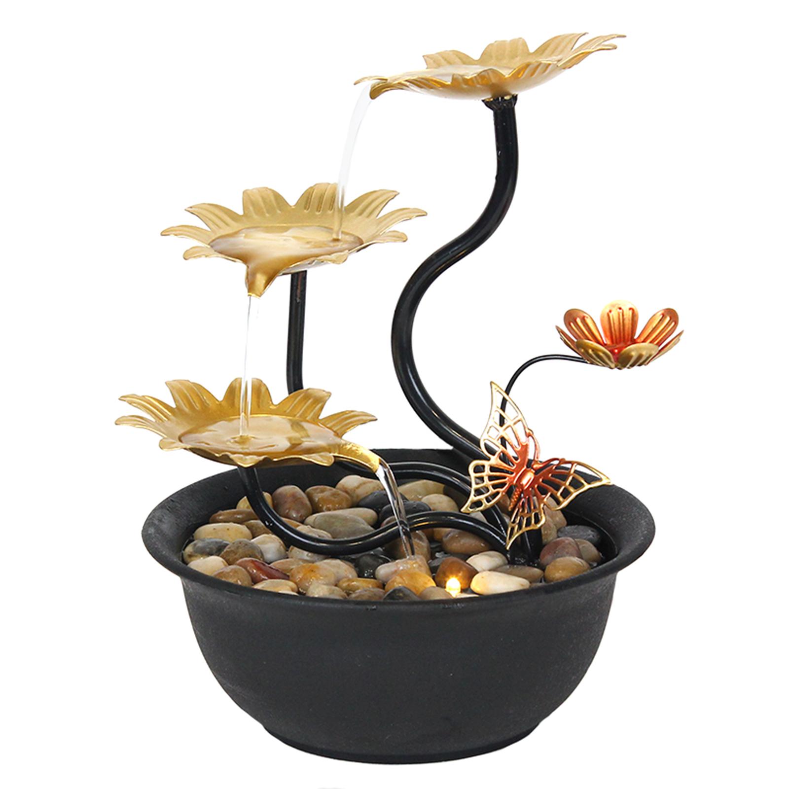 Magideal - Fuente De Agua De Mesa, Cascada, Adorno Usb, Fuente Interior De Escritorio Para El Hogar, Dormitorio, Decoración, Regalo De Inauguración De La Casa