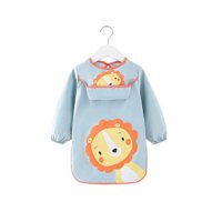 Babyluna - Delantal Babero Largo Impermeable Para Niños Celeste