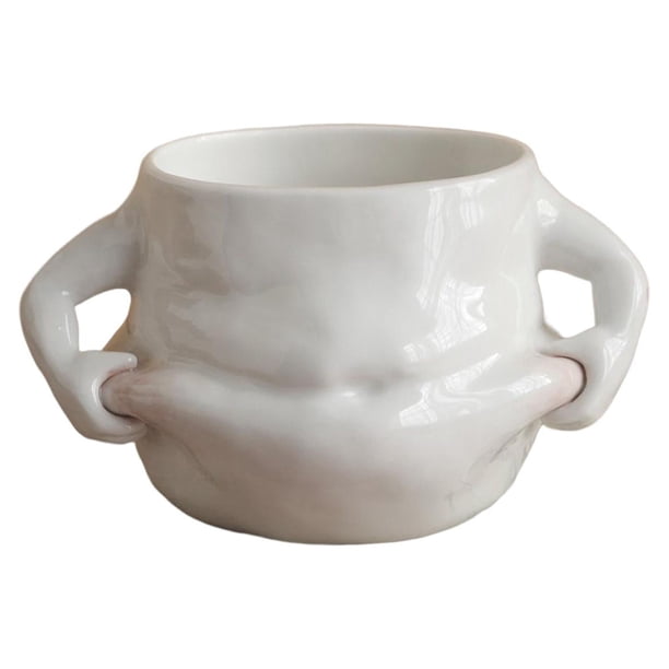 Taza de café de cerámica con diseño de busto muscular, taza de té creativa para la mañana, taza novedosa para regalo de cumpleaños, para mujer, hombre , Blanco