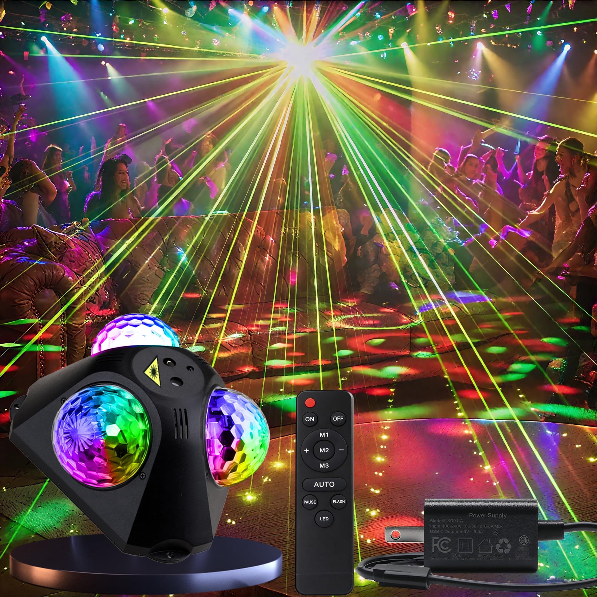 Luces De Fiesta Disco Ball Kbj Para Interiores Y Exteriores Con Mando A Distancia