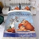 thumbnail image 4 of Lady y el Vagabundo Conjunto de sábanas temático, trío de piezas, cómodo y amigable con la piel, diseño único, regalo de decoración para el hogar para familiares, amigos y fans, 90 cm * 190 cm, 4 of 6