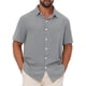 thumbnail image 5 of INSPIRE CHIC Camisas de Hombre para Regreso a Clases Camisa de Manga Corta con Botones para Playa de Verano Cuello de Punta 2XL Gris, 5 of 6