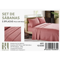 Tecnocasa - Set De Sabanas King Color Negro Rosa Hilos + 2 Funda De Almohada
