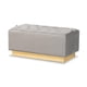 thumbnail image 2 of Ottomana de almacenamiento Powell Glam y Luxe de terciopelo gris, 2 of 8