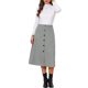 thumbnail image 2 of INSPIRE CHIC Falda Midi de Trabajo para Mujeres con Botones, Cintura Alta, Otoño Invierno, Faldas Vintage M Gris, 2 of 6