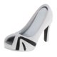 thumbnail image 2 of 1: 6 Sandalias De Zapatos De Tacones Altos Para Mujer Para Figuras De Acción De 12 Pulgadas Blanco Negro, 2 of 5