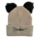 thumbnail image 1 of Gorro de punto con orejas de gato, gorro de lana bordado, bonito gorro cálido para otoño e invierno, gorro para el frío., 1 of 5