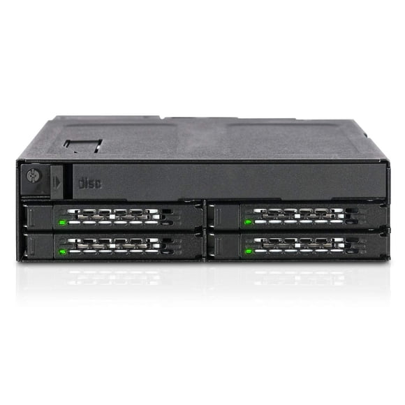 ICY DOCK Caja de Montaje de 4 Bahías 2.5 SAS y SATA SSD/HDD y Unidad Óptica (Ultra) Slim CD/DVD ROM | ToughArmor MB604SPO-B