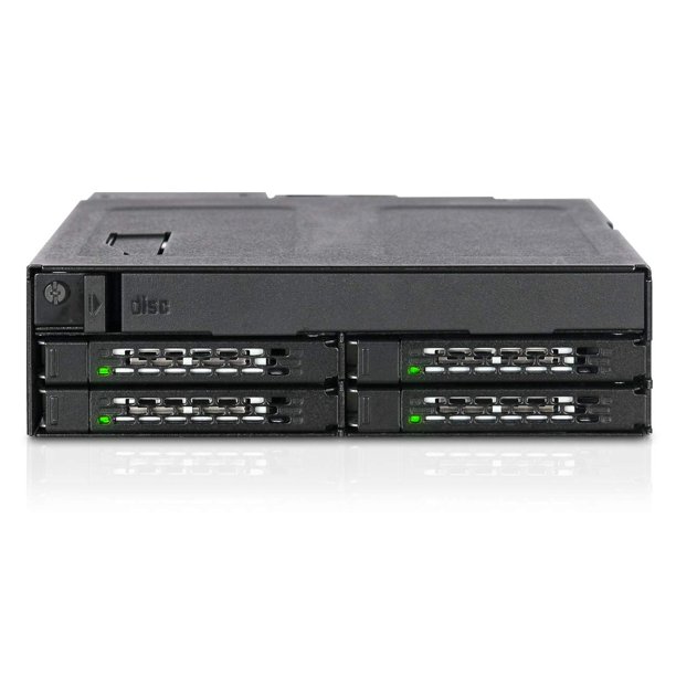 ICY DOCK Caja de Montaje de 4 Bahías 2.5 SAS y SATA SSD/HDD y Unidad Óptica (Ultra) Slim CD/DVD ROM | ToughArmor MB604SPO-B