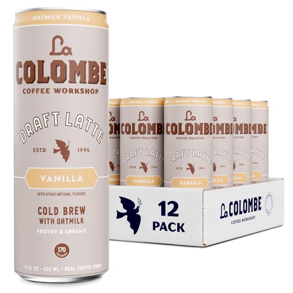 Café con leche de avena y vainilla Coffee La Colombe, 325 ml (paquete de 12)