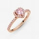 thumbnail image 3 of Anillo Pandora Corazón Elevado Rosa Chapado En Oro Rosa 14k Talla 8, 3 of 4