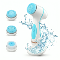 Genérico - Cepillo Limpieza Facial Celeste Masajeador Silicona 3 En 1
