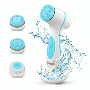 Genérico - Cepillo Limpieza Facial Celeste Masajeador Silicona 3 En 1