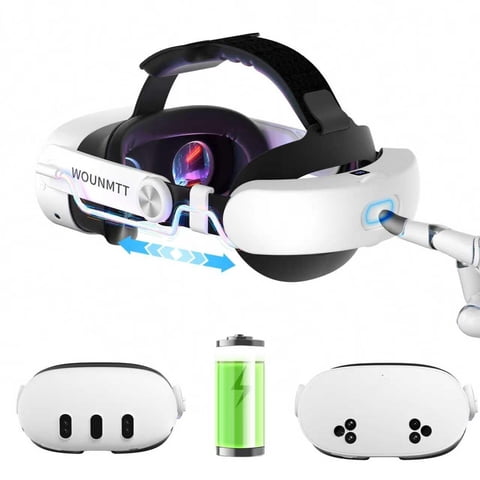 Wounmtt - Correa Para La Cabeza Oculus Meta Quest 3/3S Con Batería Y Cojín Trasero