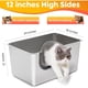 thumbnail image 2 of Yangbaga XXL High-Sided Stainless Steel Litter Box for Cats, 2 of 3
