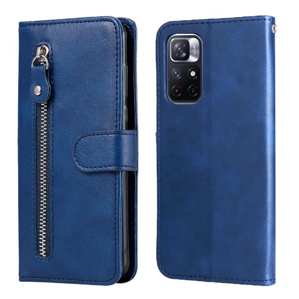 Funda con Cremallera para Xiaomi Poco m4 pro 5G, Carcasa Cartera de Cuero PU con Soporte y Tarjetero
