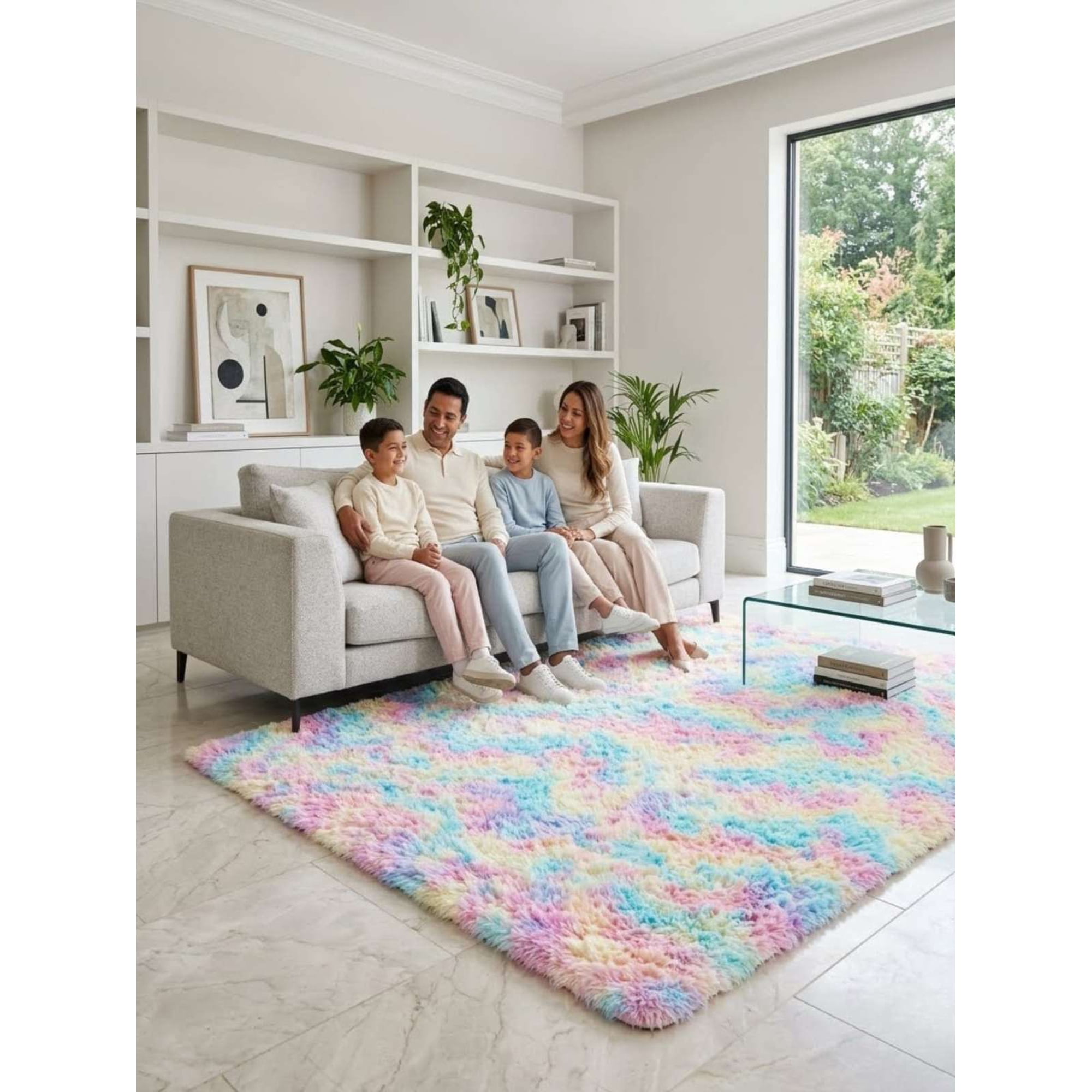 Todo Para El Hogar - Alfombra Shaggy Pelo Largo 150x200 Cm Suave Living Dormitorio