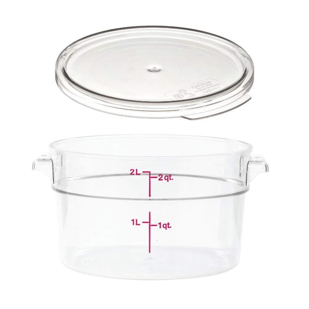 Contenedor de almacenamiento de alimentos Cambro Camwear de 2 litros con tapa transparente