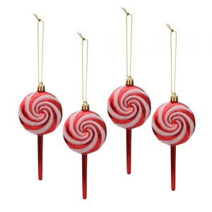 Bothyi - 4 Uds Adorno De Piruleta De Navidad Colgante De Árbol De Navidad Para Recuerdos De Fiesta Rojo L