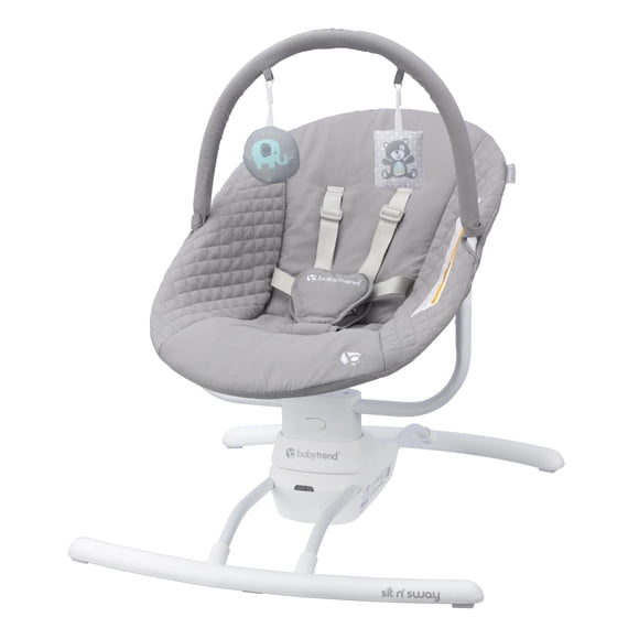 Silla mecedora portátil Baby Trend Sit N' Sway, gris