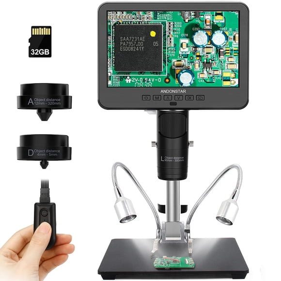 Microscopio digital Andonstar AD246-M 1080P FHD 500x con 3 lentes